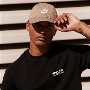 Nike Club Unstructured Futura Wash Cap Hat Adjustable Cotton Beige Adult M/L